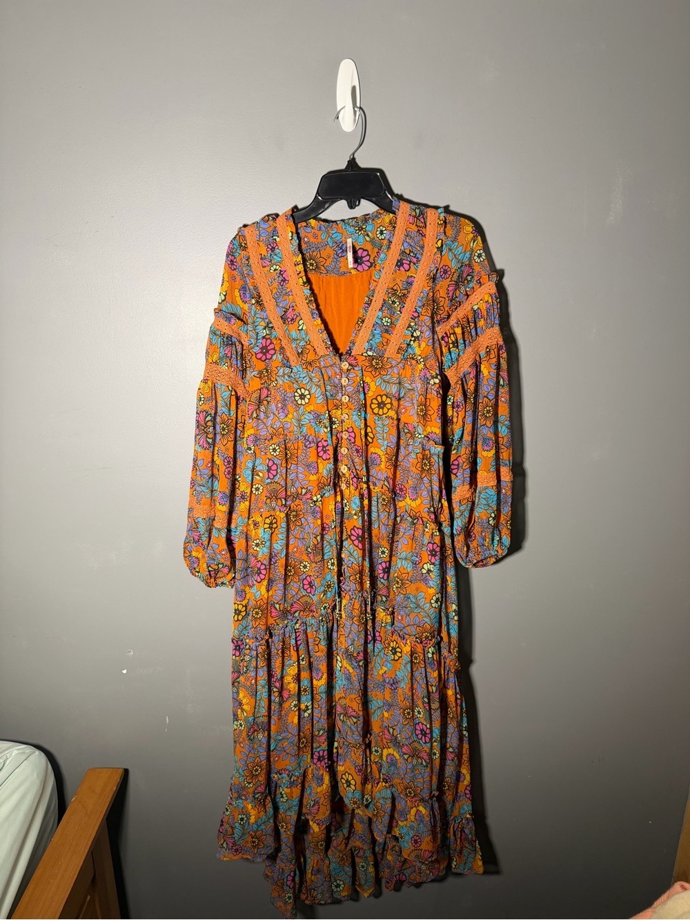 Free People Cassis Printed Chiffon Maxi Dress Size XS - Picture 2 of 4